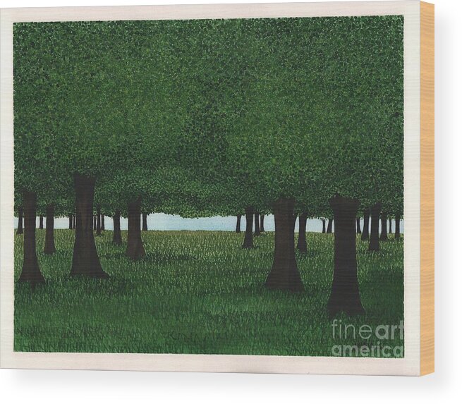 Trees Wood Print featuring the painting Ross by Hilda Wagner