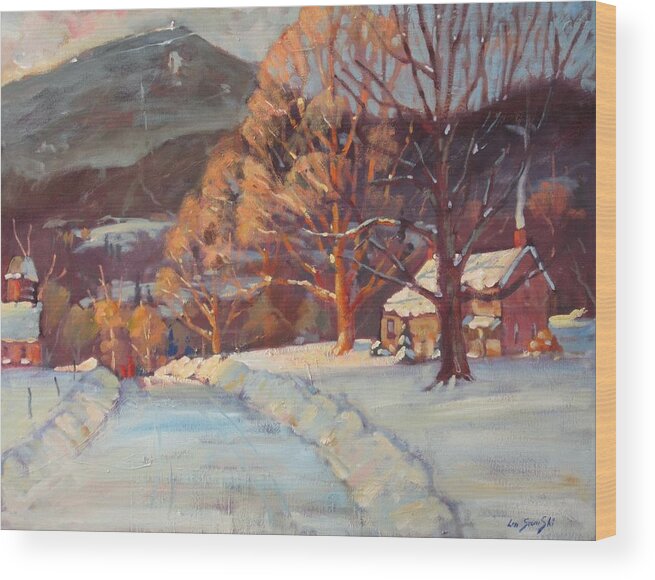 Mt. Greylock Wood Print featuring the painting Route 116 Savoy by Len Stomski