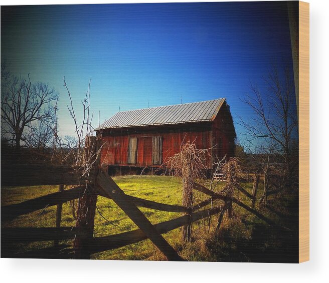 Virginia Wood Print featuring the photograph Route 50 Barn by Joyce Kimble Smith