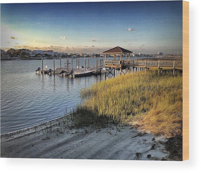Wrightsville Beach Wood Print featuring the photograph Salisbury Street Low tide by Phil Mancuso