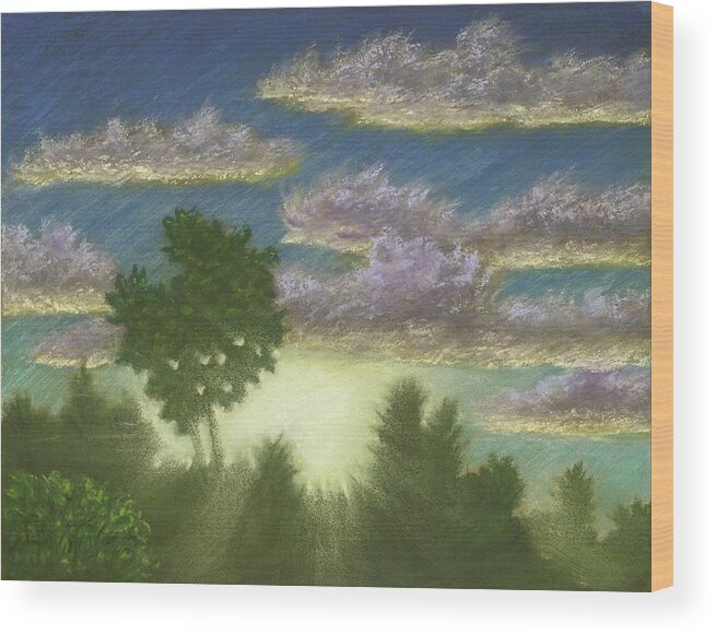 Santee Wood Print featuring the pastel Santee Sunset 01 by Michael Heikkinen