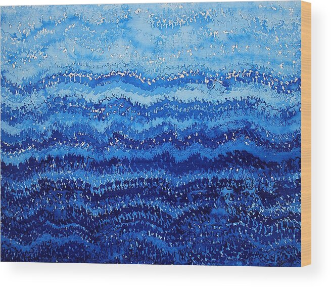 Sea Wood Print featuring the painting Sea and Sky original painting by Sol Luckman