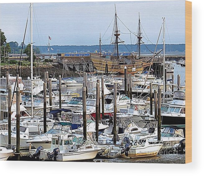 Sea Wood Print featuring the photograph Sea of Boats by Janice Drew