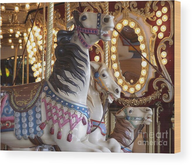 Carousel Wood Print featuring the photograph Seattle Carousel by Laura Wong-Rose