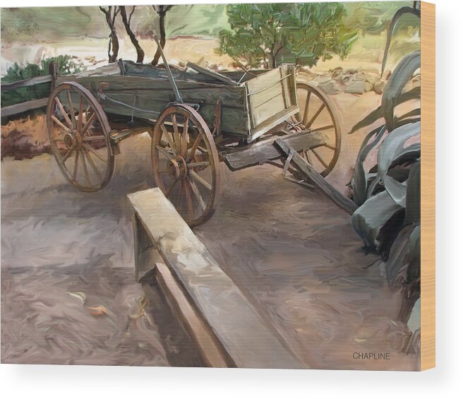 Wagon Wood Print featuring the digital art Sedona Wagon by Curtis Chapline