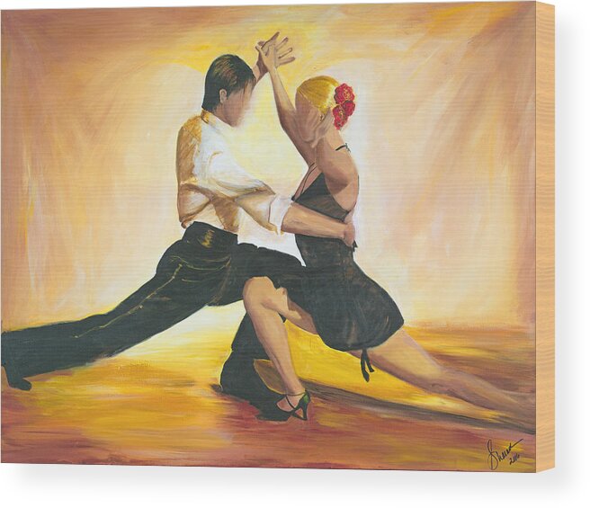 Tango Wood Print featuring the painting Seduction by Sheri Chakamian