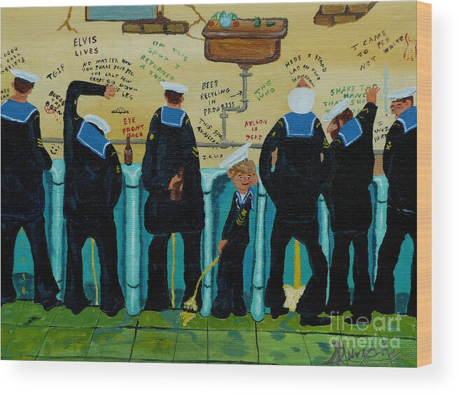 Sailors Wood Print featuring the painting Seven Sailors by Anthony Dunphy