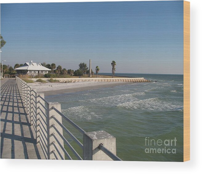 Pier Wood Print featuring the photograph Shadow on the Pier by Christiane Schulze Art And Photography