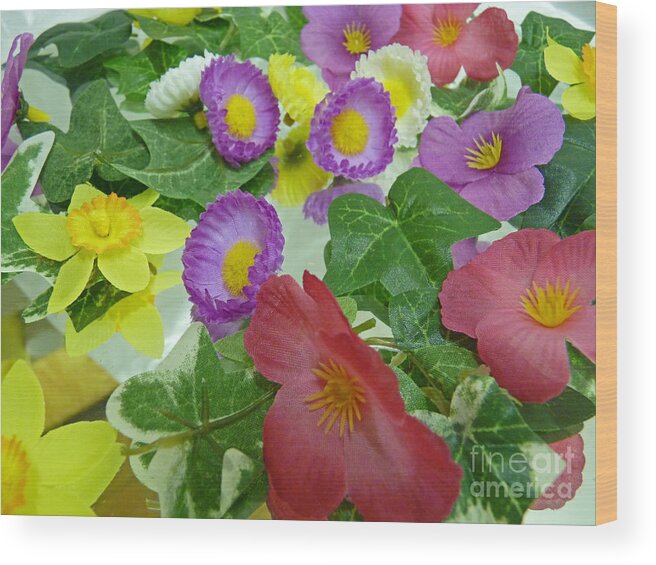 Silk Wood Print featuring the photograph Silk Flowers for Springtime by Eva-Maria Di Bella