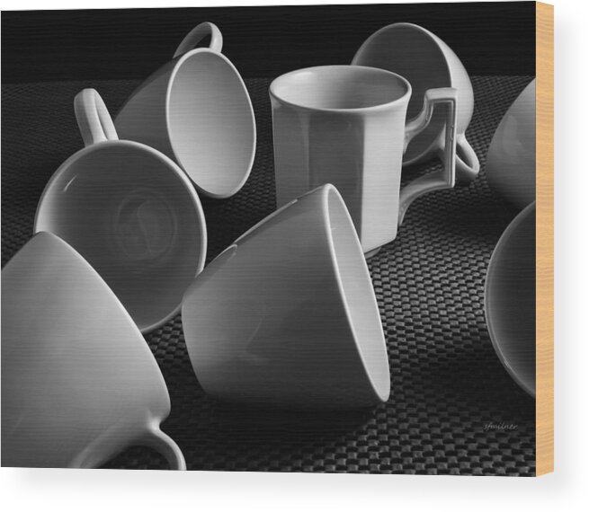 Singled Out Wood Print featuring the photograph Singled Out - Coffee Cups by Steven Milner