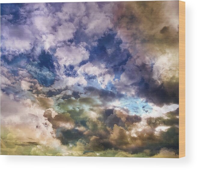 Sky Moods Wood Print featuring the photograph Sky Moods - Sea Of Dreams by Glenn McCarthy Art and Photography