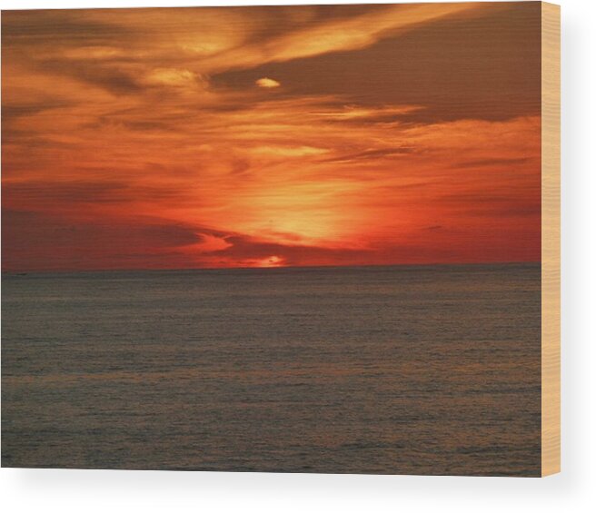 Sunset Wood Print featuring the photograph Sky's are Orange by Kelly Mills