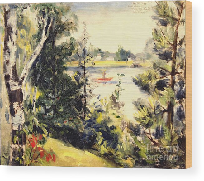 Smith Bayou Wood Print featuring the painting Smith Bayou - Spring Lake Michigan 1944 by Art By Tolpo Collection