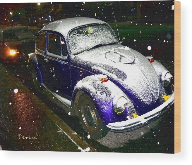 Vws Wood Print featuring the photograph Snow Beetle by A L Sadie Reneau