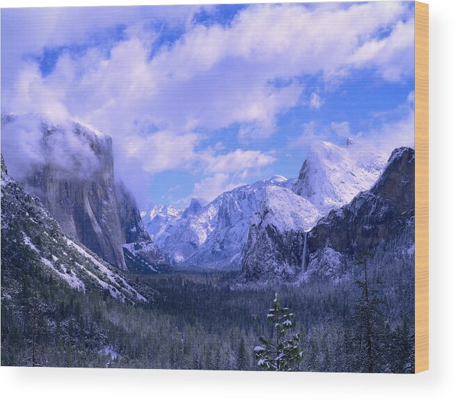 Scenics Wood Print featuring the photograph Spectacular Rock Walls Covered In Snow by Thomas Winz