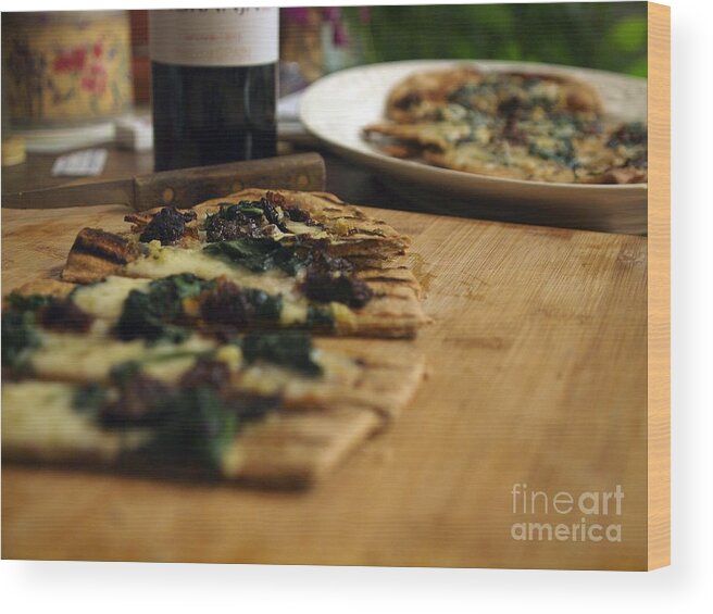 Food Wood Print featuring the photograph Spinach and Sun Dried Tomato by John Lombardi