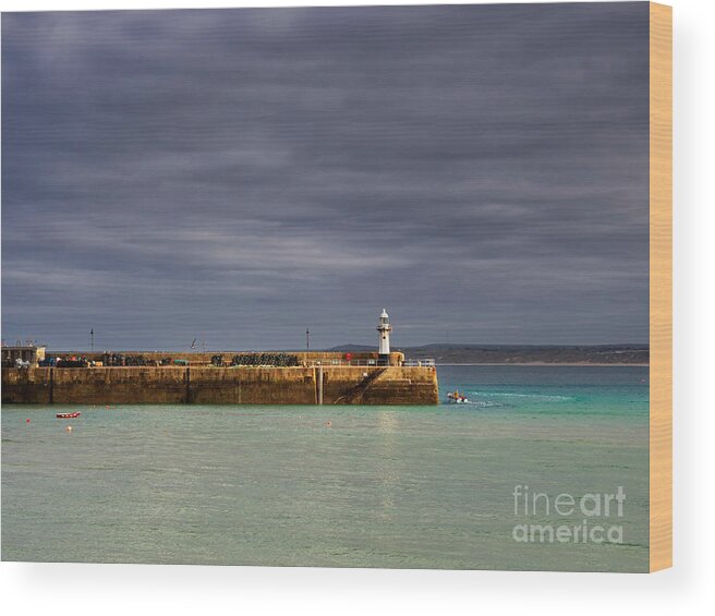 St Ives Wood Print featuring the photograph St Ives in Cornwall by Louise Heusinkveld