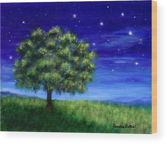 Stars Wood Print featuring the painting Star Gazing by Sandra Estes