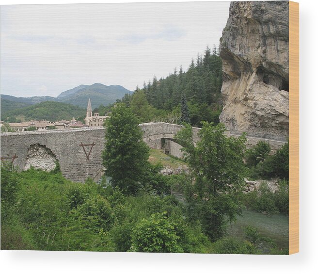Bridge Wood Print featuring the photograph Stone Arch Bridge Over River Verdon by Christiane Schulze Art And Photography