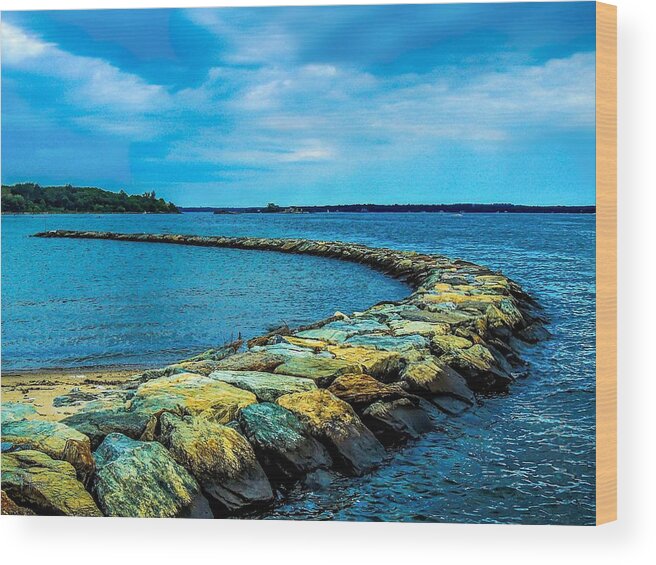 Jetty Wood Print featuring the photograph Stone Jetty by Glenn Feron