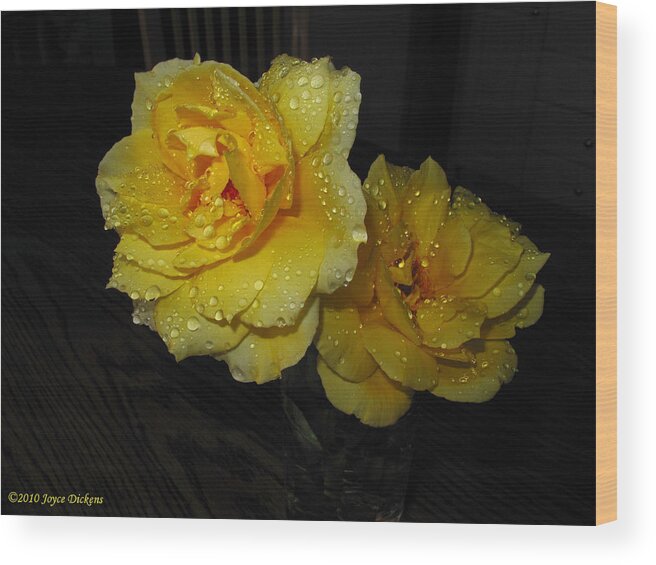 Rose Wood Print featuring the photograph Stop And Smell The Roses by Joyce Dickens