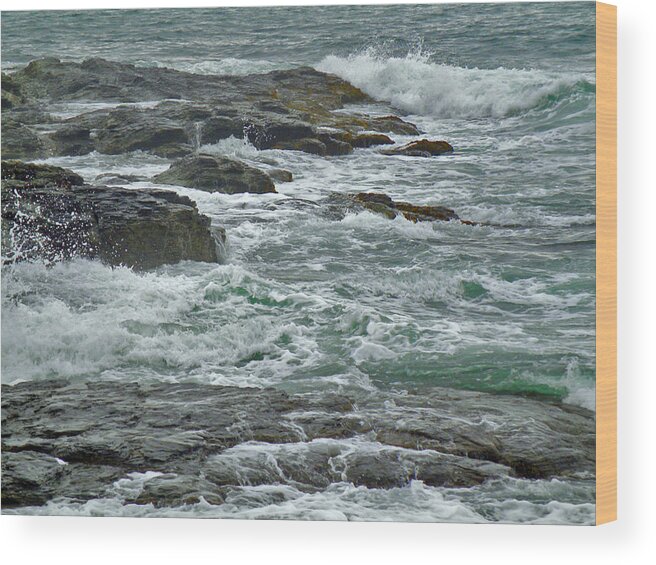 Storm Wood Print featuring the photograph Stormy Day in Rhode Island by Jean Hall