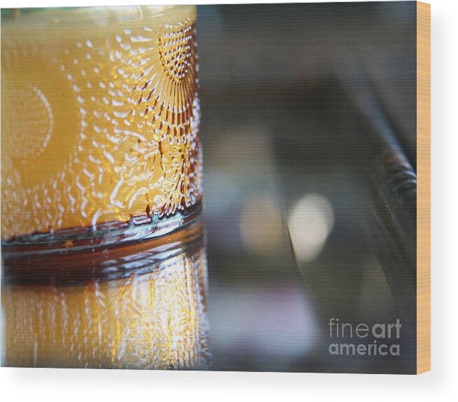 Amber Wood Print featuring the photograph Studies in Glass ...Amber by Lynn England