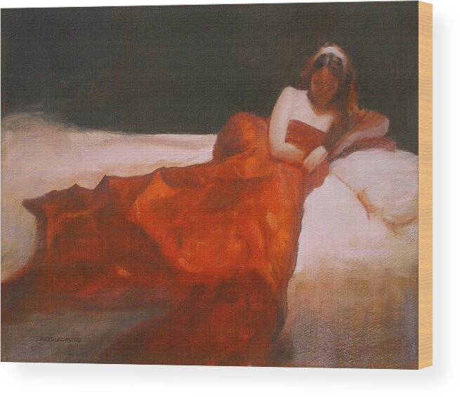 Sensuous Wood Print featuring the painting Study for Repose by David Ladmore
