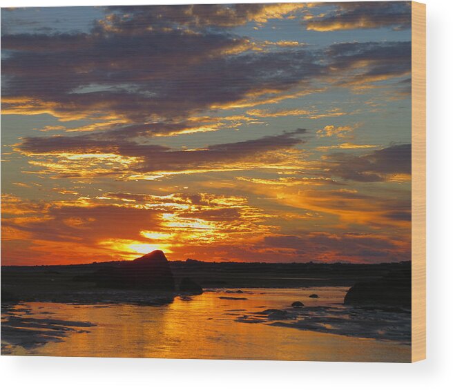 Sunrise Wood Print featuring the photograph Sunrise Magic by Dianne Cowen Cape Cod Photography