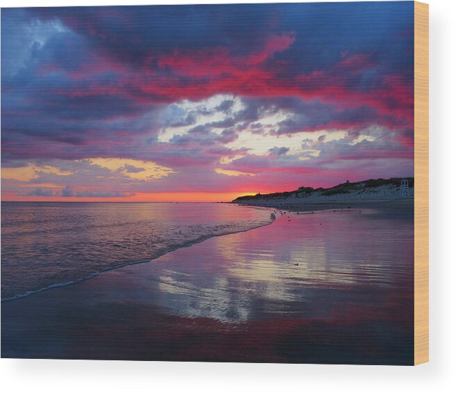 Cape Cod Wood Print featuring the photograph Sunrise Sizzle by Dianne Cowen Cape Cod Photography