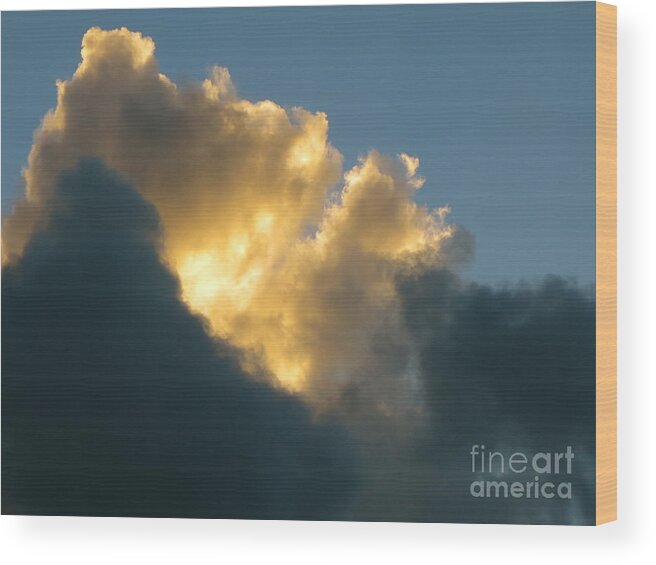 Sun's Rays Bursting Through The Clouds Wood Print featuring the photograph Suns Rays Bursting through the clouds by Robert Birkenes