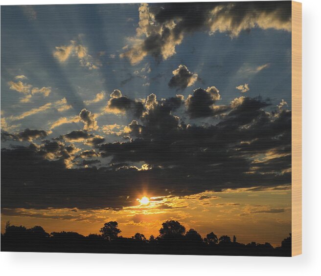 Sunset Wood Print featuring the photograph Dark Sunset by Mark Blauhoefer