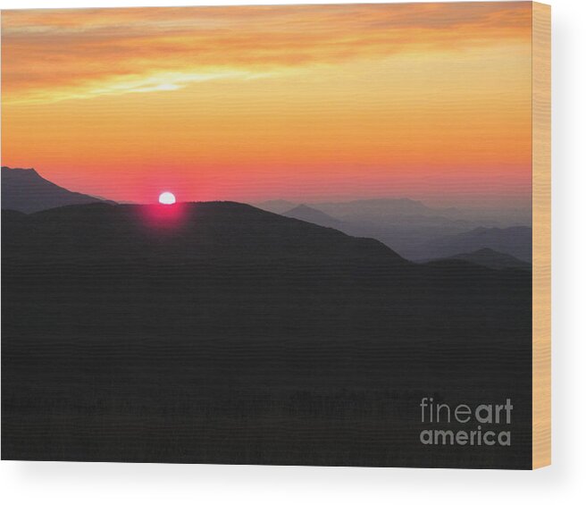 Sunset Wood Print featuring the photograph Sunset Max Patch by Anita Adams