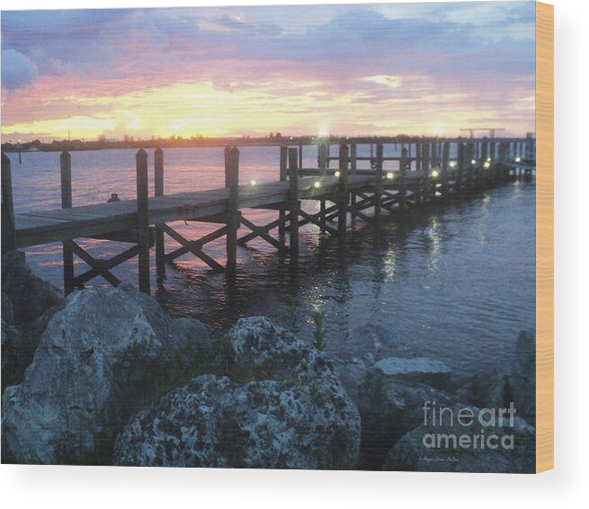 Blue Wood Print featuring the photograph Sunset on Indian River by Megan Dirsa-DuBois