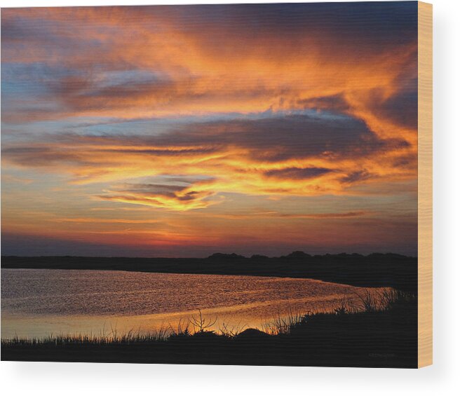 Sunset Reflection Wood Print featuring the photograph Sunset Reflection by Dark Whimsy