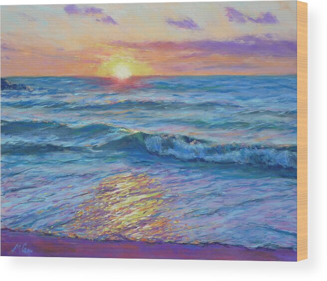 Impressionist Wood Print featuring the painting Sunset Sparkles by Michael Camp