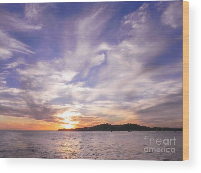 Sunset Wood Print featuring the photograph Sunset1 by Patricia Tierney