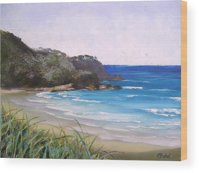 Seascape Wood Print featuring the painting Sunshine Beach Qld Australia by Chris Hobel