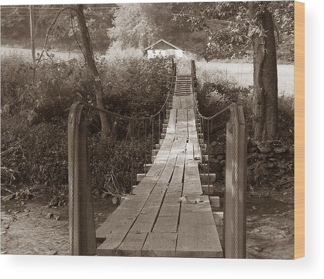 Swinging Bridge Wood Print featuring the photograph Swinging Bridge by David Bearden