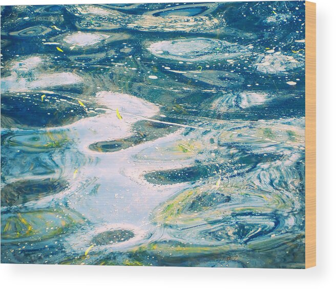 Blue Wood Print featuring the photograph Swirly Pond by Jessica Levant