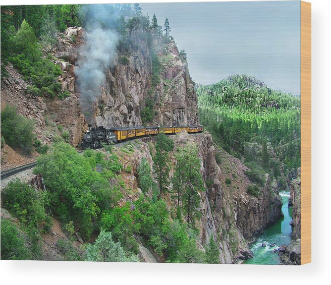 Steam Train Wood Print featuring the photograph Taking the Highline Home by Ken Smith