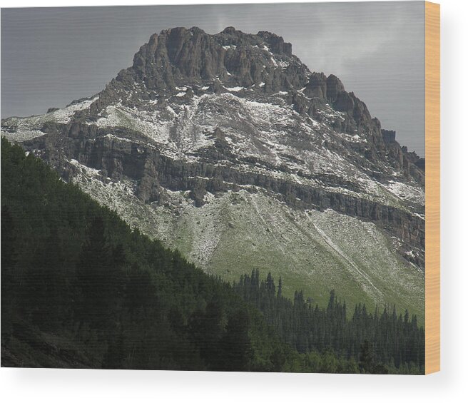 Landscape Wood Print featuring the photograph Telluride Summer Hail Storm by Robert Lozen