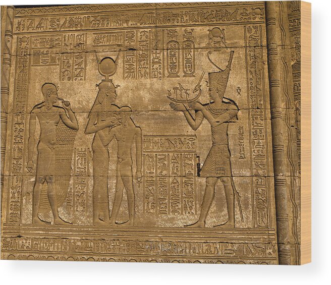 Denderah Wood Print featuring the photograph Temple at Denderah Egypt by Brenda Kean