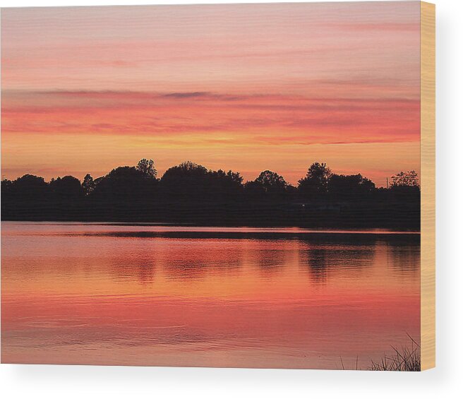 Fine Art Photograph Wood Print featuring the photograph Thanksgiving Evening 001 by Christopher Mercer