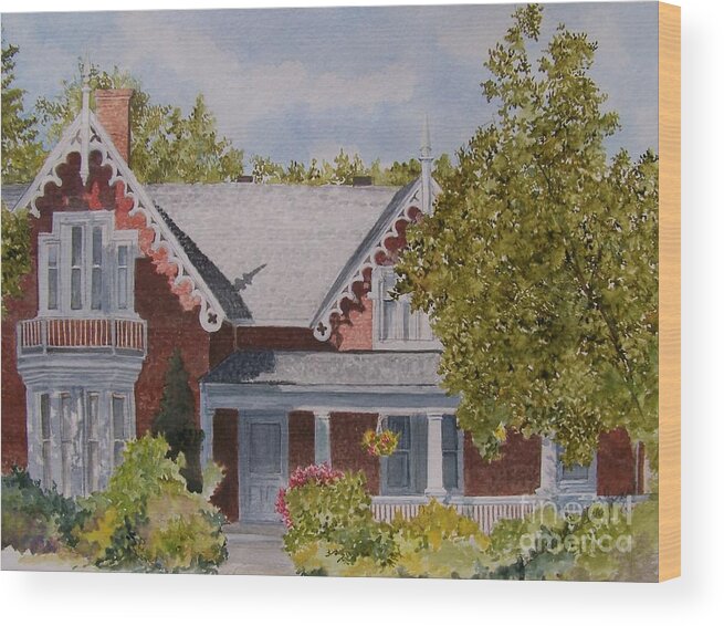 House Wood Print featuring the painting That House by Jackie Mueller-Jones