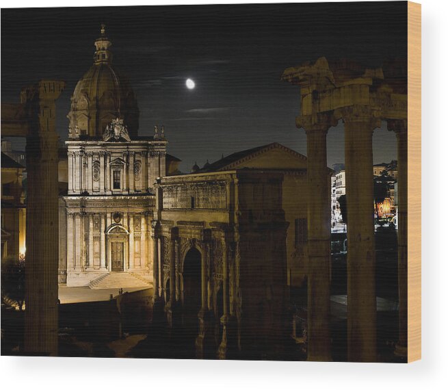 Rome Wood Print featuring the photograph The Arch of Septimius Severus by Weston Westmoreland