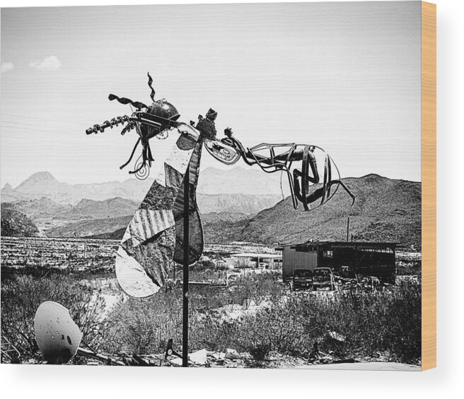 Upper Madera Canyon - 170 Through Big Bend Wood Print featuring the photograph The Bee in Terlingua Ghost Town by Rebecca Dru