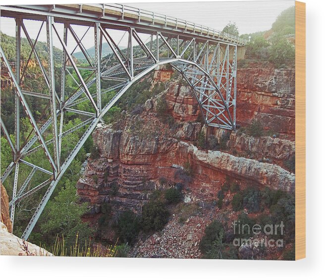 Bridge Wood Print featuring the photograph The Bridge by Kelly Holm