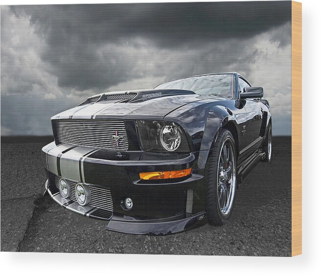 Ford Mustang Wood Print featuring the photograph The Dominator - Cervini Mustang by Gill Billington