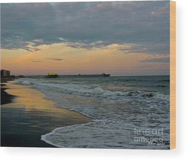 Beach Wood Print featuring the photograph The End of the Day by Eve Spring
